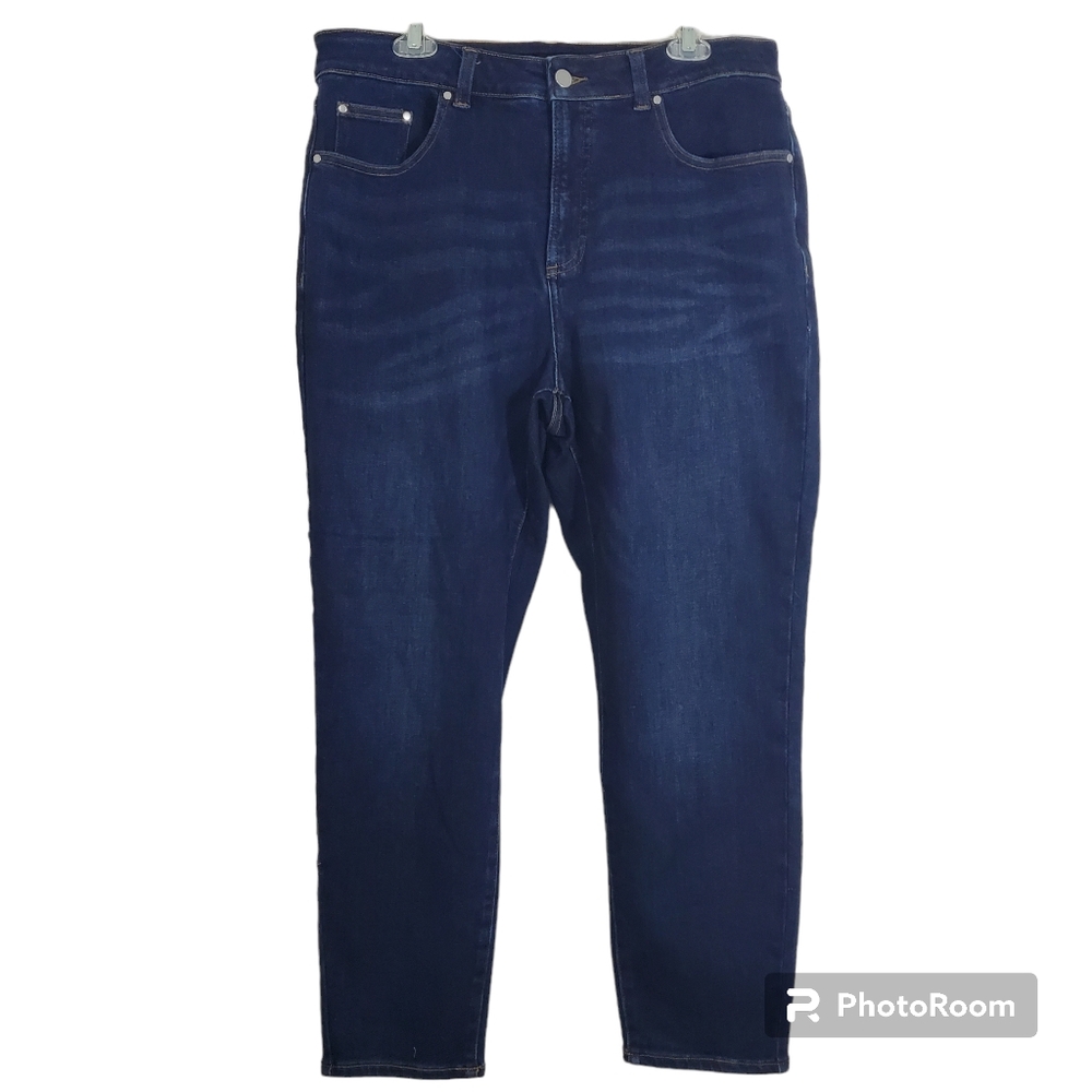 NWT Universal Standard Jeans Joni High Rise Curve Slim Leg Dark Wash Size 14